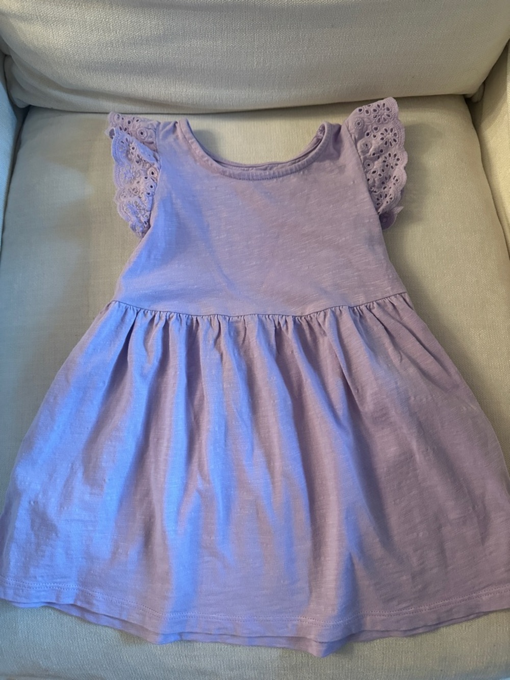 Cat & Jack Lilac Eyelet Flutter Sleeve Dress